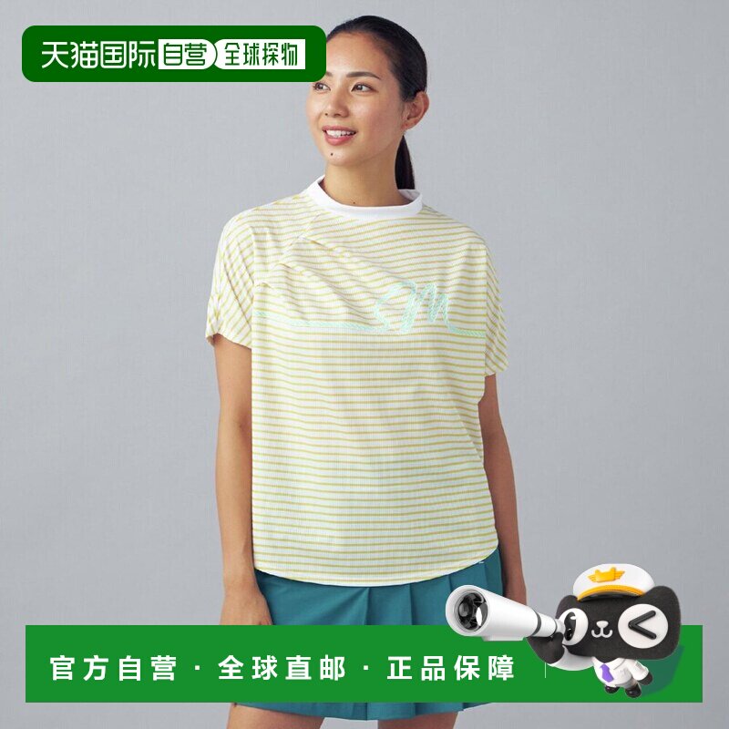 日本直邮Mizuno 条纹短袖透气 T恤 美津浓女款