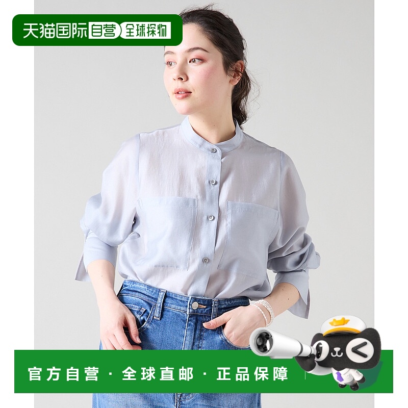 1h可退 日本直邮tiara 女士轻薄透感大口袋衬衫 A0151FB222