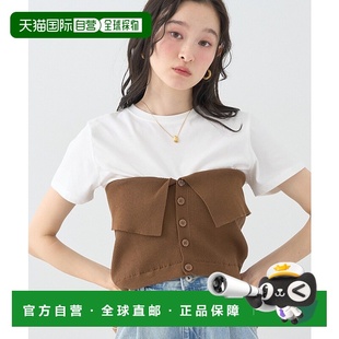 女士短袖 music&ecology T恤搭配针织背心套 日本直邮earth 1h可退