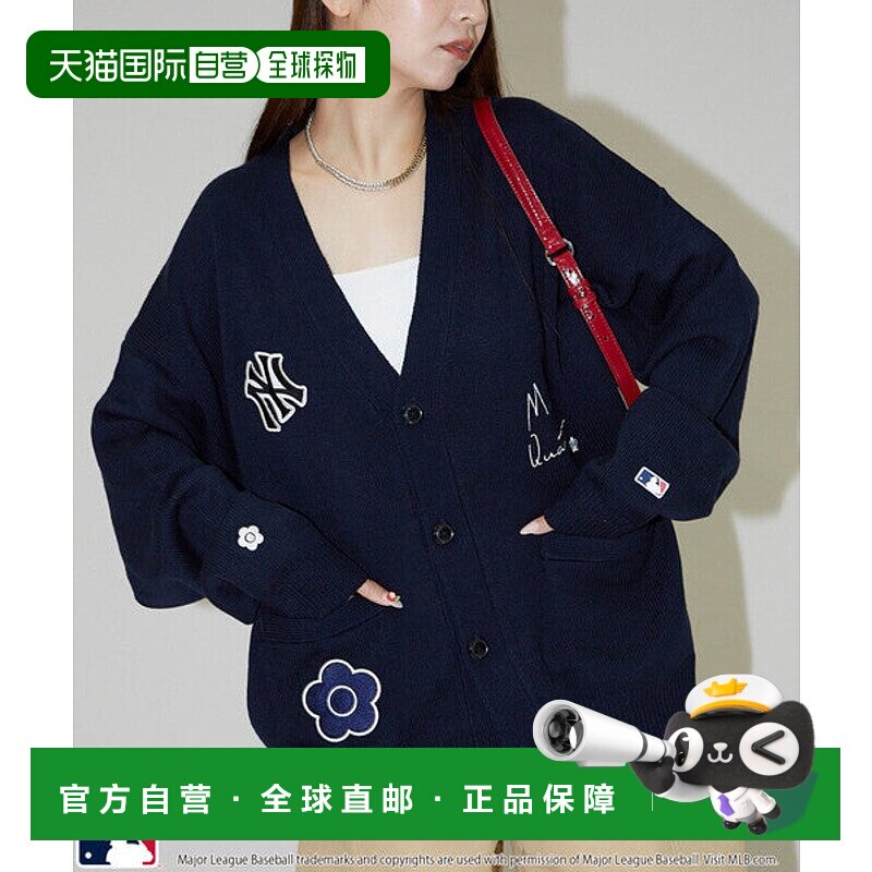 日本直邮MLB MLB×MARY QUANT LOGO PATCH KNIT CARDIGAN针织开衫