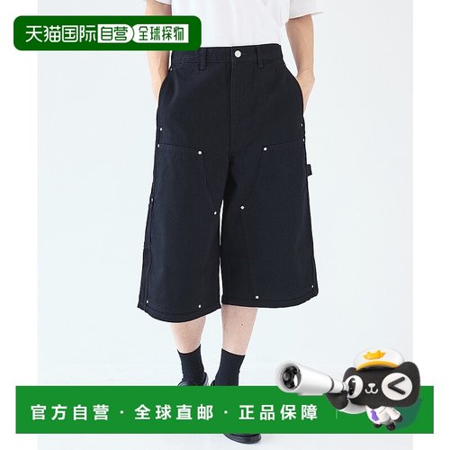 1h可退 日本直邮Jieda男装别注OW双膝贴布丹宁短裤 115443044