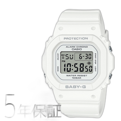日本直邮卡西欧手表女士Baby-G系列数字白色小薄BGD-565U
