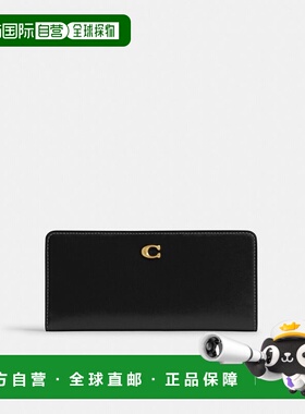 1h可退 日本直邮COACH 蔻驰 男女同款长款薄型钱包 CZ096 B4BK