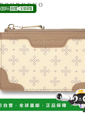 日本直邮Mercury Duo 女士 L 型拉链字母薄钱包黑色/米色MER-9008