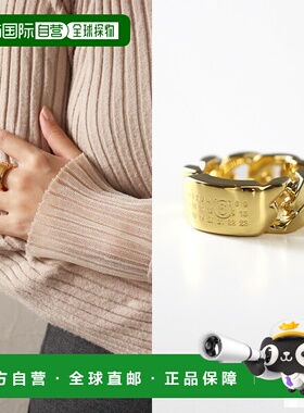 日本直邮MM6 编号戒指 SM6UQ0104 P8371 女士编号链黄铜配饰