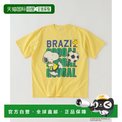 1h可退 日本直邮PEANUTS 男士 纯棉足球主题印花T恤 260714649330