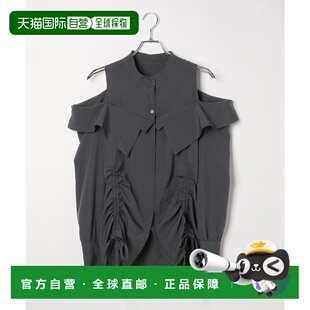 1h可退 日本直邮Heather 女士露肩抽绳设计长款上衣 324853条纹