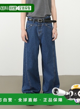 日本直邮CORPUS TOKYO 男女同款 斜线设计 宽松直筒牛仔裤 250786