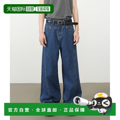 1h可退 日本直邮CORPUS TOKYO 男女同款 斜线设计 宽松直筒牛仔裤