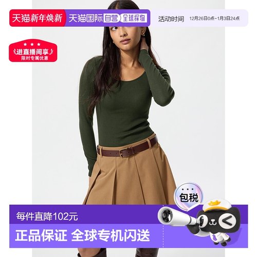 日潮跑腿UNIQLO优衣库 保暖 Heattech 罗纹 U 领文胸 T 恤/长袖 4