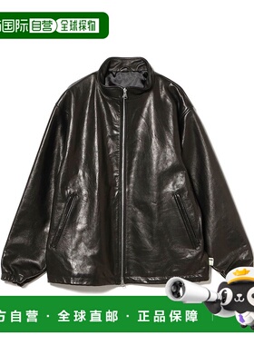 1h可退 日本直邮SSZ 男装 真牛皮 皮革风格 复古夹克 半拉链设计