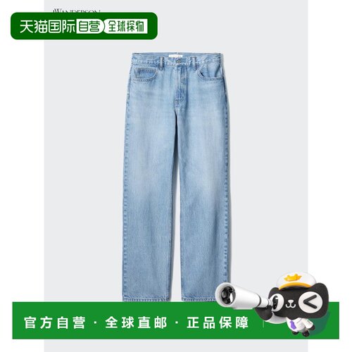 日本直邮UNIQLO优衣库 褪色效果直筒口袋牛仔裤 男款