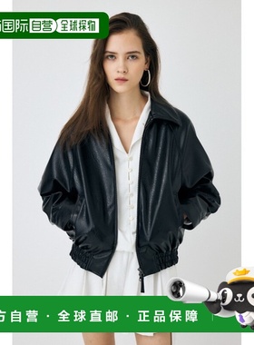 1h可退 日本直邮MOUSSY 女装 修身仿皮短款夹克 金属拉链 010IA23