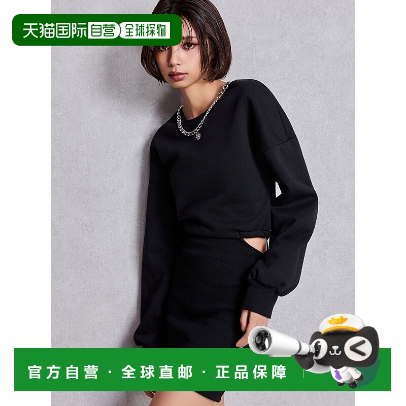 1h可退 日本直邮GYDA 女装宽松侧开衩GG刺绣连帽卫衣裙 072560313