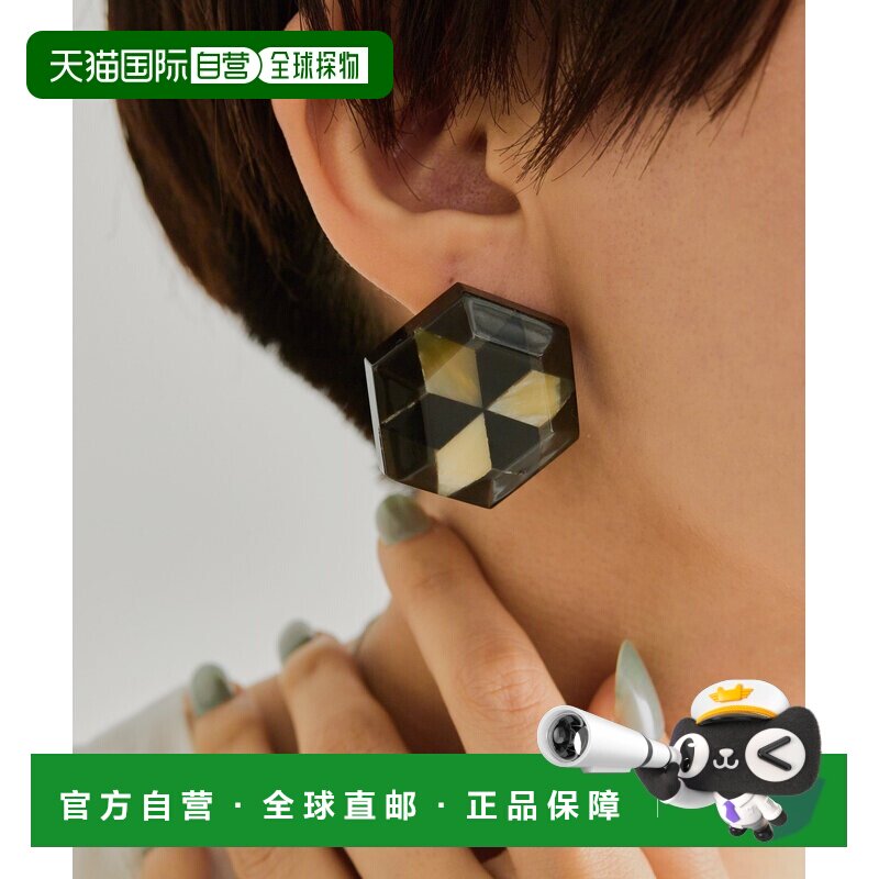 日本直邮ear PAPILLONNER 女士 水牛角六边形马赛克耳钉 钛合金耳