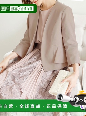 日本直邮GeeRA 蕾丝与百褶连衣裙夹克套装 [R04609EW11931]