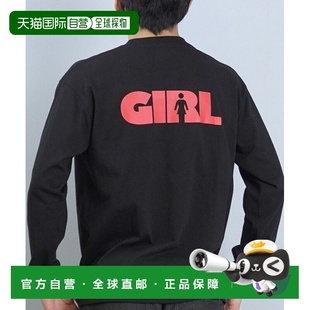 日本直邮GIRL男女同款长袖T恤 胸前印花宽松休闲男装女裝 GR25FTM