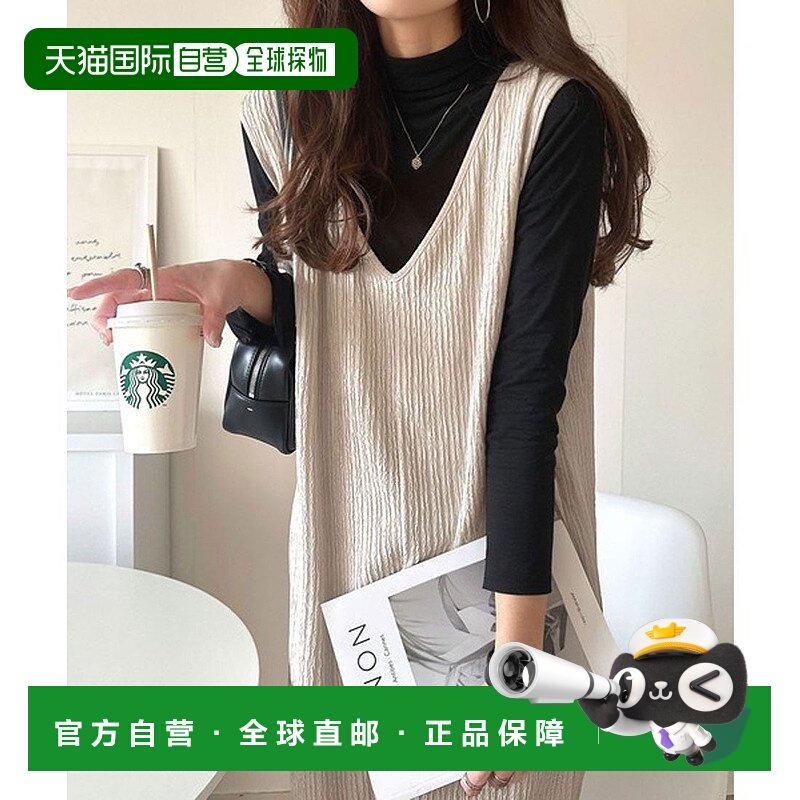 日本直邮Classical Elf 有存在感的凹凸提花前后双向裙摆连衣裙式