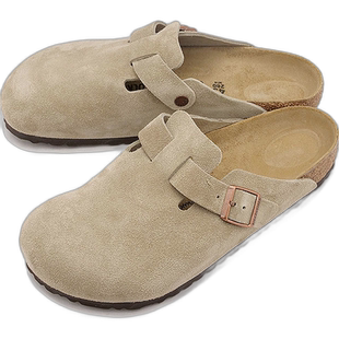 日本直邮BIRKENSTOCK波士顿男女款搭扣绒面革凉鞋包头德国制造夏