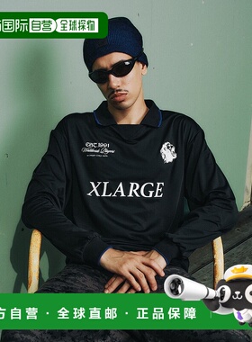 1h可退 日本直邮XLARGE 男女同款 聚酯速干 足球领长袖T恤 101253