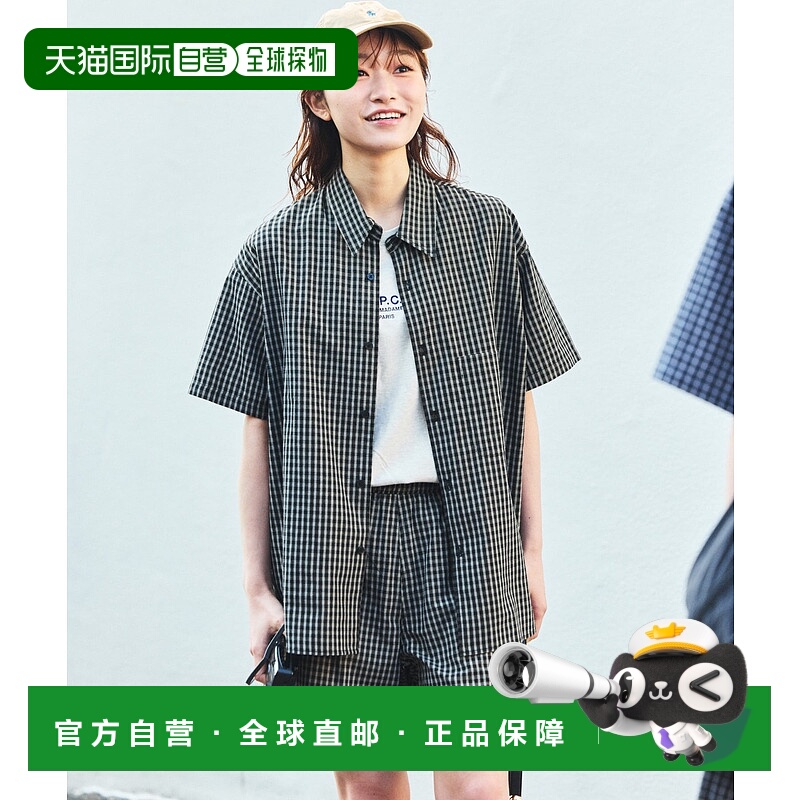 1h可退 日本直邮FREAK'S STORE 男士休闲格纹衬衫与短裤套装 1205