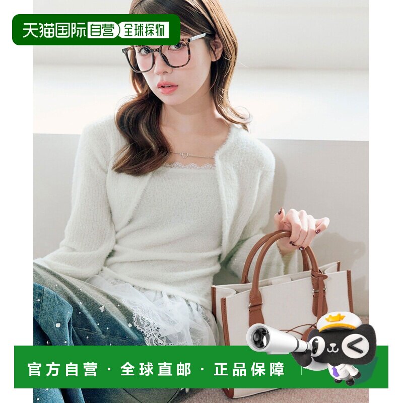 1h可退 日本直邮OLIVE des OLIVE 女士 亮片针织开衫搭配蕾丝吊带