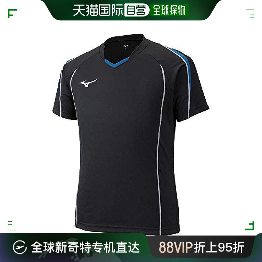 【日本直邮】mizuno美津浓 排球训练运动短衫 黑/蓝 l
