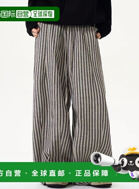 1h可退 日本直邮neos男女同款宽松复古条纹阔腿 balloon 裤 K1037