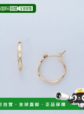 1h可退 日本直邮NOJESS 女士K10金属耳环 手工弯曲设计 温馨手工