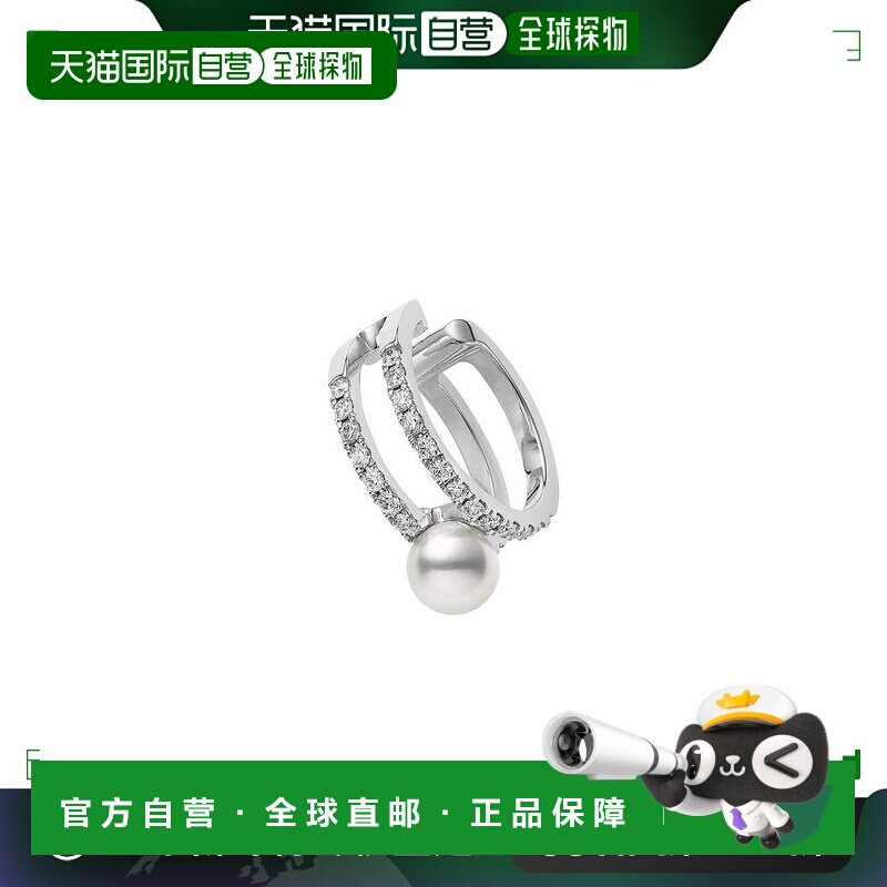 日潮跑腿Mikimoto御木本女士耳套18K白金珍珠气质时尚潮流耳夹