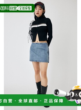 日本直邮MOUSSY 牛仔迷你短裙 [MO1164EW24309] 蓝色半身裙包臀裙