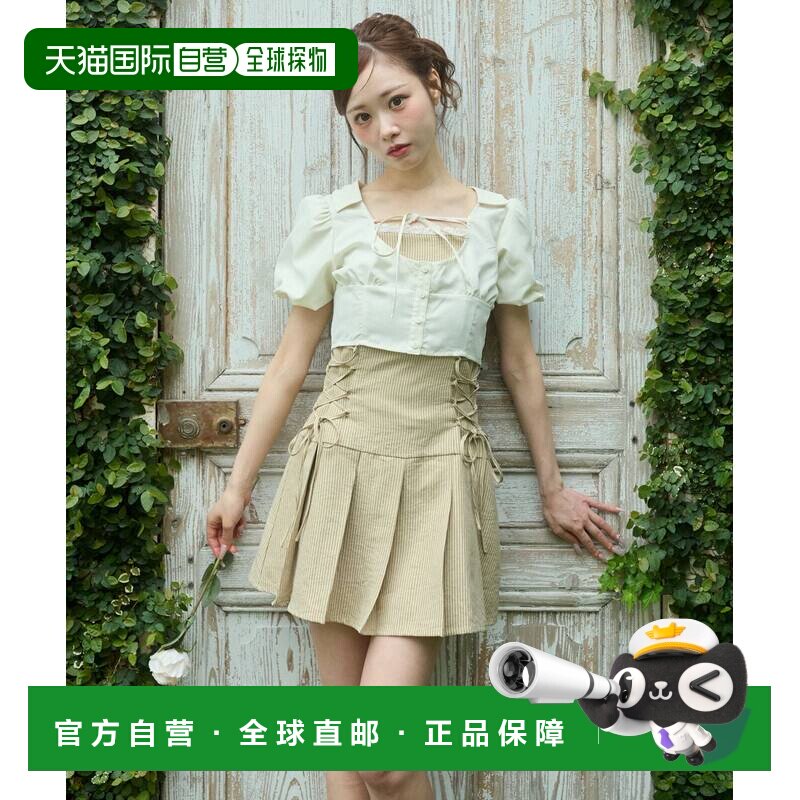 日本直邮MAJESTIC LEGON 女装 蕾丝上衣+露背系带迷你吊带裙套装图片