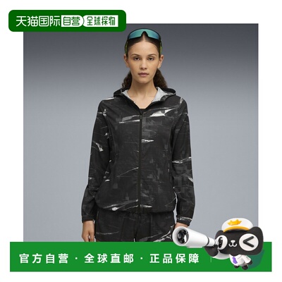 日本直邮PUMA 彪马 女士 Run Velocity AOP 连帽轻便运动夹克 528