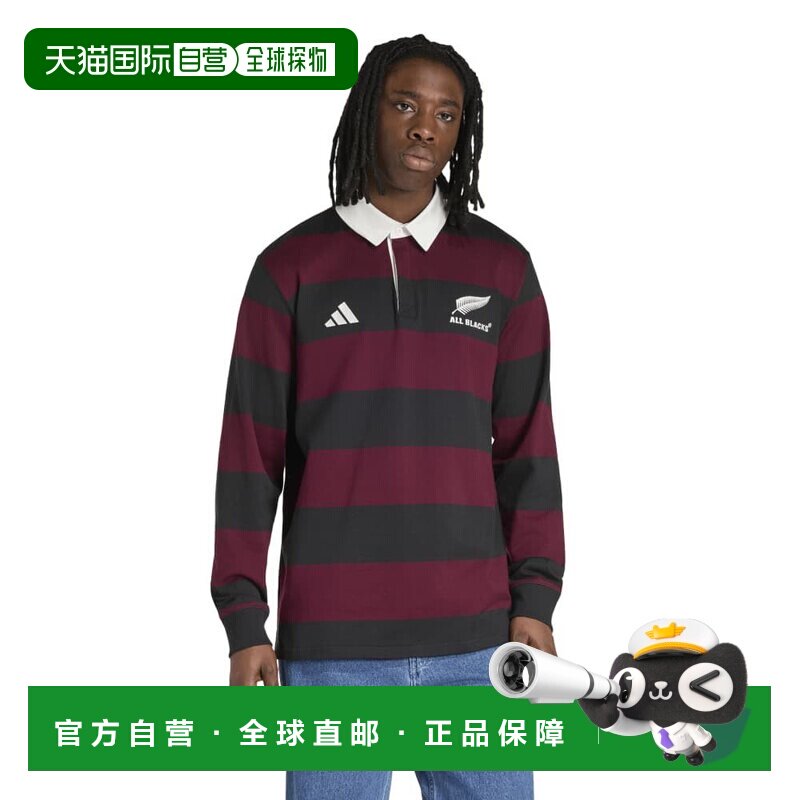 日本直邮adidas 阿迪达斯男士橄榄球服全黑传承波罗衫SD641KX4776图片