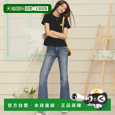 1h可退 日本直邮RVCA 女士短款亨利领T恤 BF04C-206 BF04C206