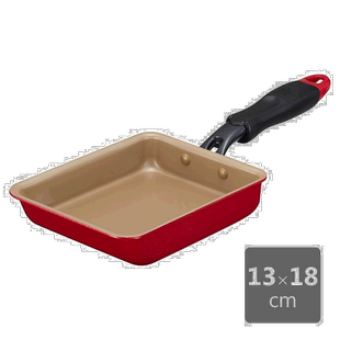 【日本直邮】Evercook煎蛋卷锅金属材质抗摔EIFP13RD 13x18cm煎锅