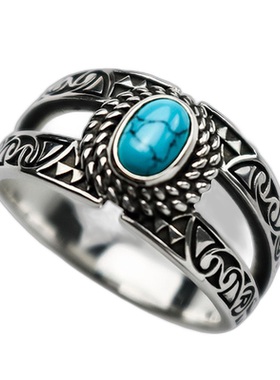 日本直邮RealBvoice 女式绿松石戒指 女式绿松石戒指珠宝配饰 银