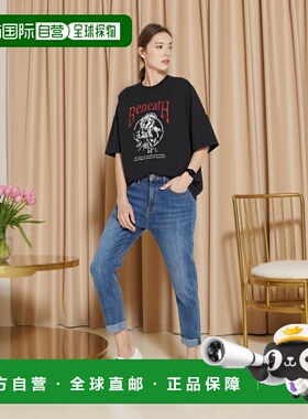 1h可退 日本直邮remer 男女同款复古印花宽松短袖T恤 RR00000044