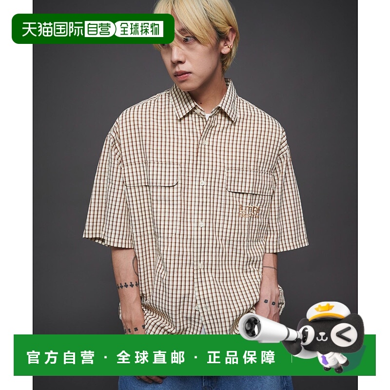 1h可退 日本直邮LTR DEPTH 男士女士兼用迷你格纹Logo短袖衬衫 LD