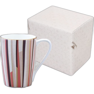 Narumi鸣海 Shagreen系列早餐杯马克杯水杯 380cc荔枝纹路红色