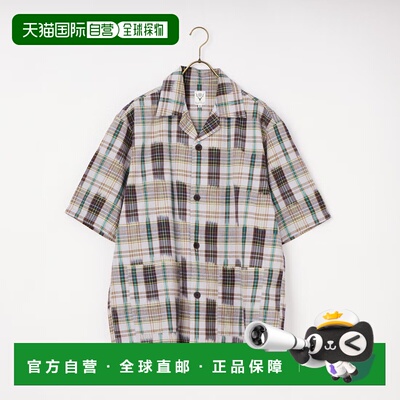 1h可退 日本直邮South2West8 男士 马德拉斯格纹夏威夷衬衫 SX699