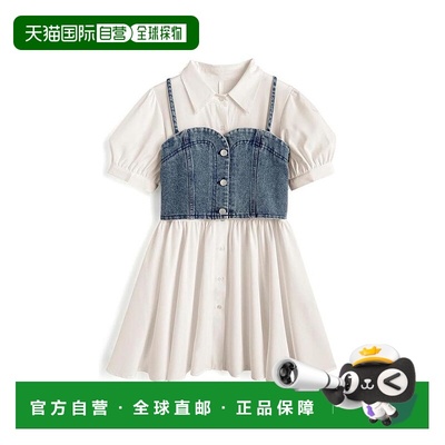 日本直邮日潮 GRL牛仔背心x衬衫连衣裙套装ta257新款休闲两件套