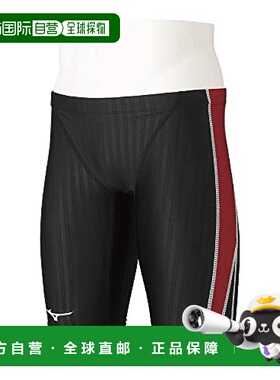 【日本直邮】Mizuno美津浓 男士泳裤FINA认证 L 黑/红色 N2MB1024