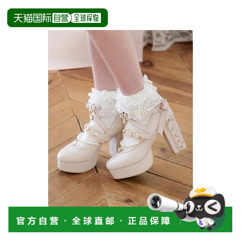 日潮 Liz Lisa珍珠十字绑带高跟鞋233-9622-0柔软舒适耐磨