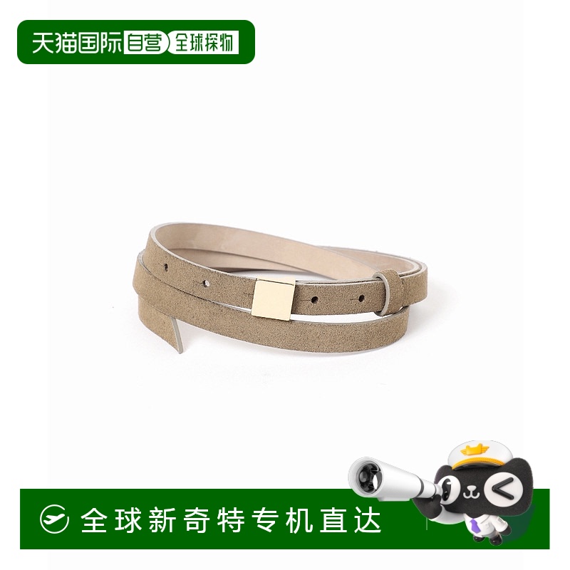 1h可退 日本直邮LEFIJE 女士细腰带 休闲简约方形金属扣皮带 2509
