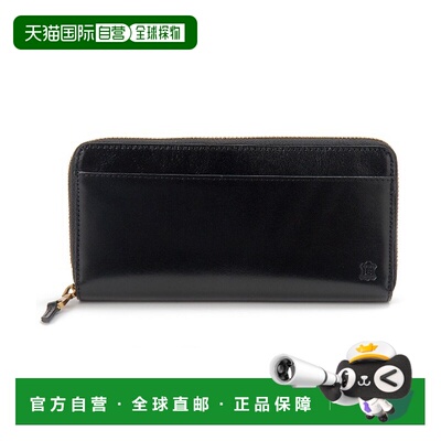 日本直邮BELLIES YORK 男女同款 牛革 圆形拉链长款钱包 经典压纹