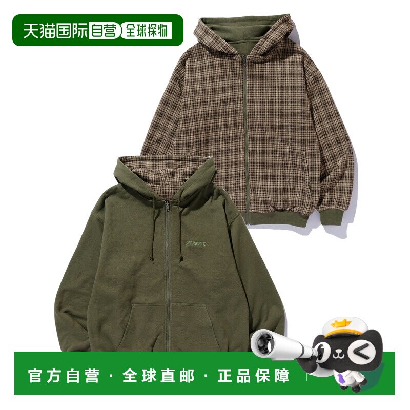 1h可退 日本直邮XLARGE 男女同款 双面穿连帽卫衣 101261012011