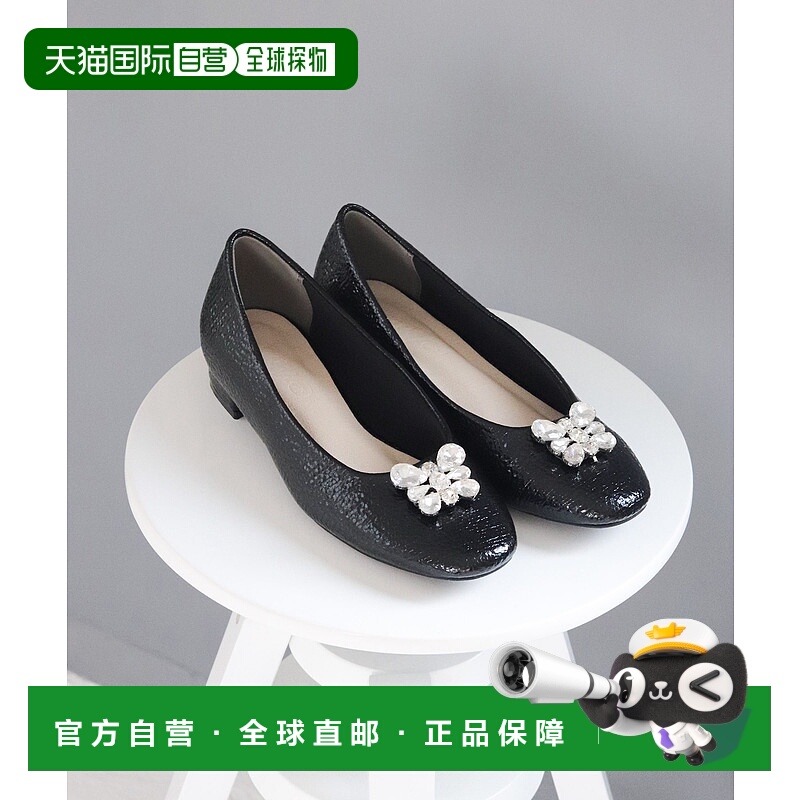 1h可退 日本直邮SESTO 女士亮片装饰方头低跟舒适单鞋 dnp4002