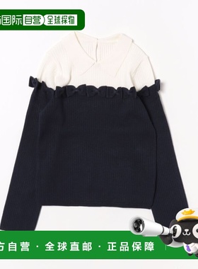 日本直邮tocco closet 女士双色蝴蝶结针织衫 半袖PO 186201651