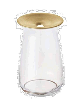 【日本直邮】利快KINTO 玻璃花瓶 黄铜盖水养花器 底座80x130mm透